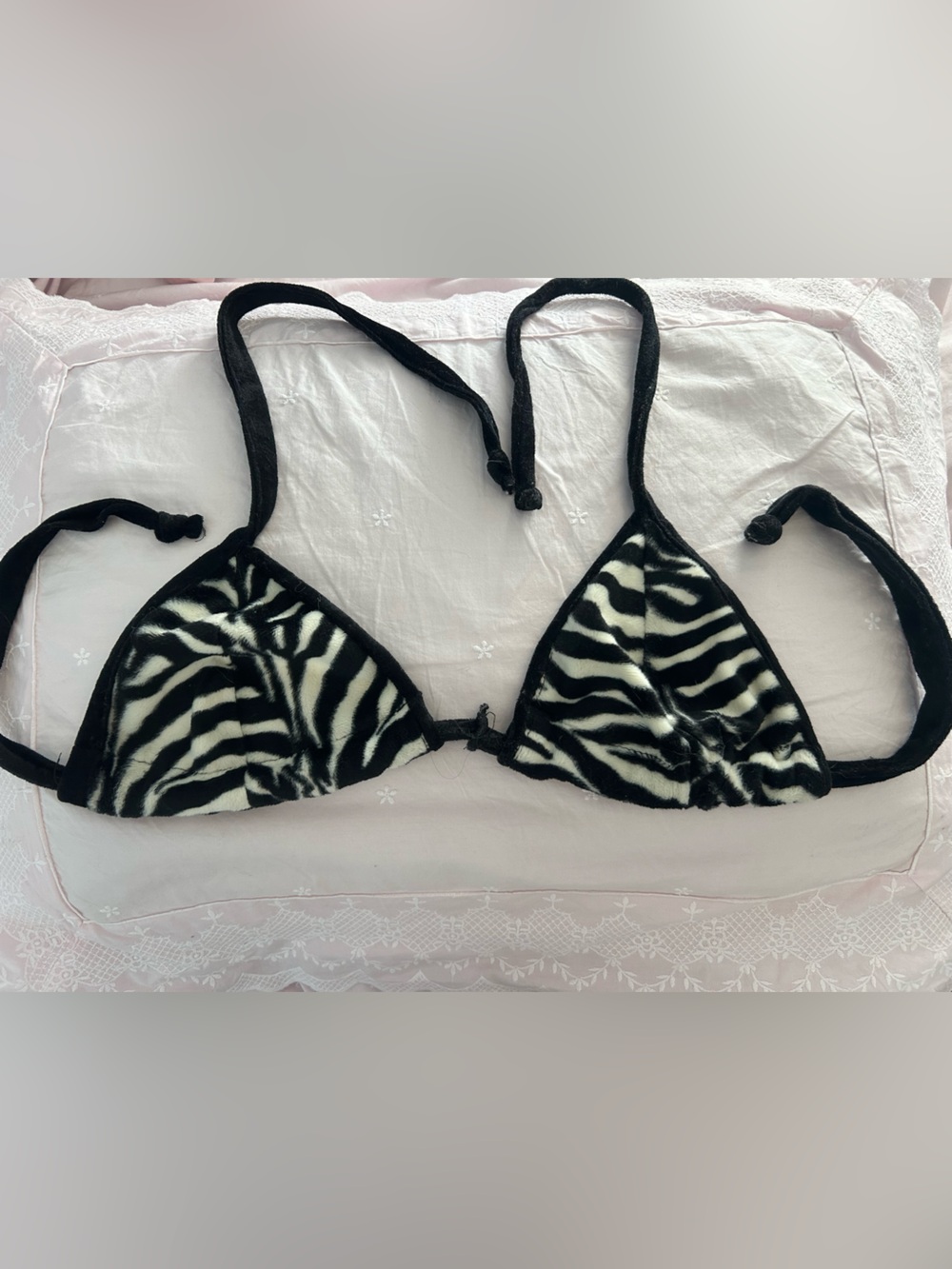 Zebra Print Triangle Bikini Top